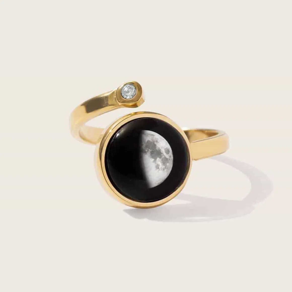 Personalized Choose Your Moon Phase Cosmic Spiral Ring
