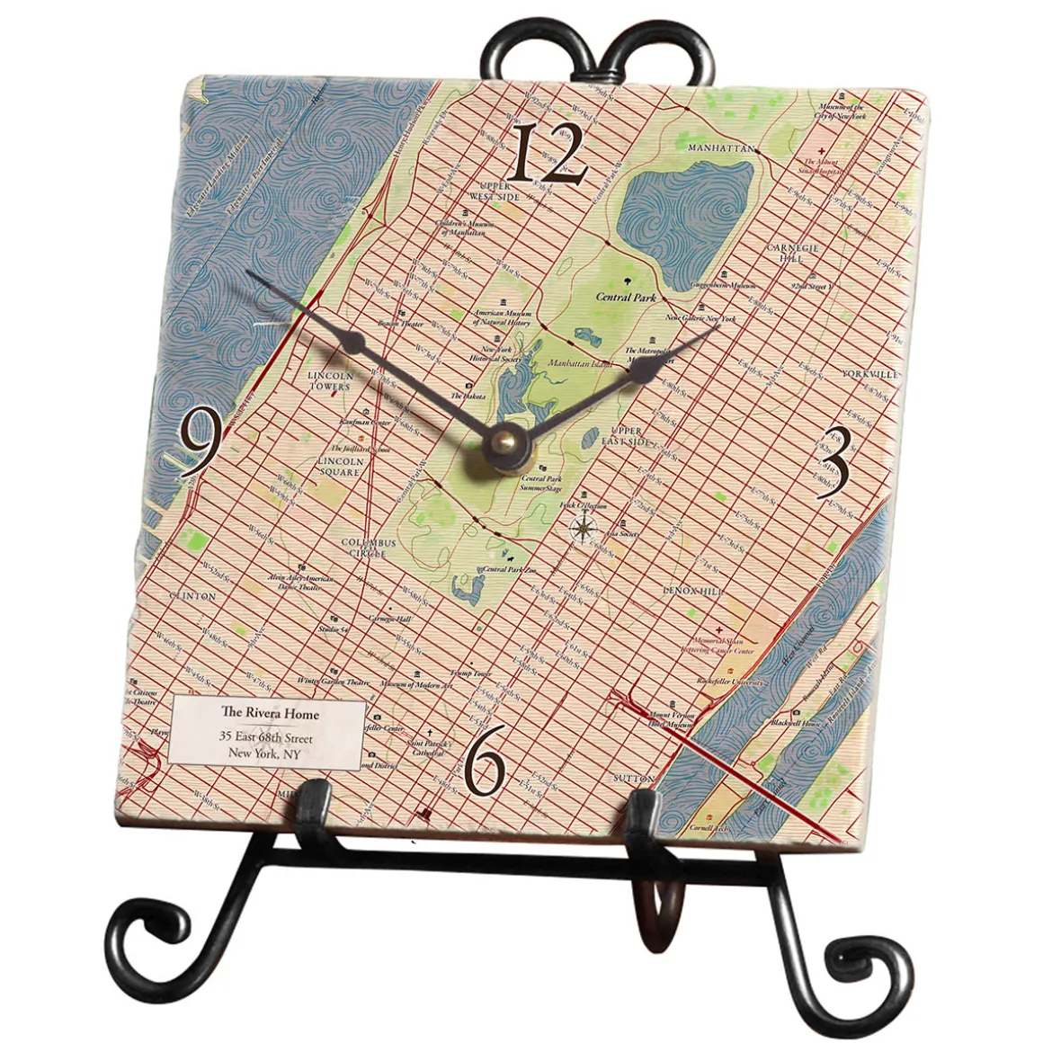Personalized Marble Map Clock