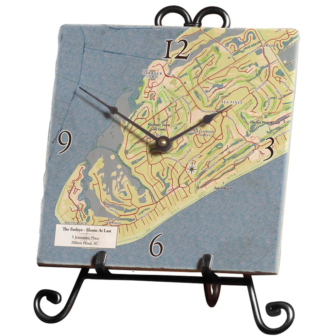 Personalized Marble Map Clock