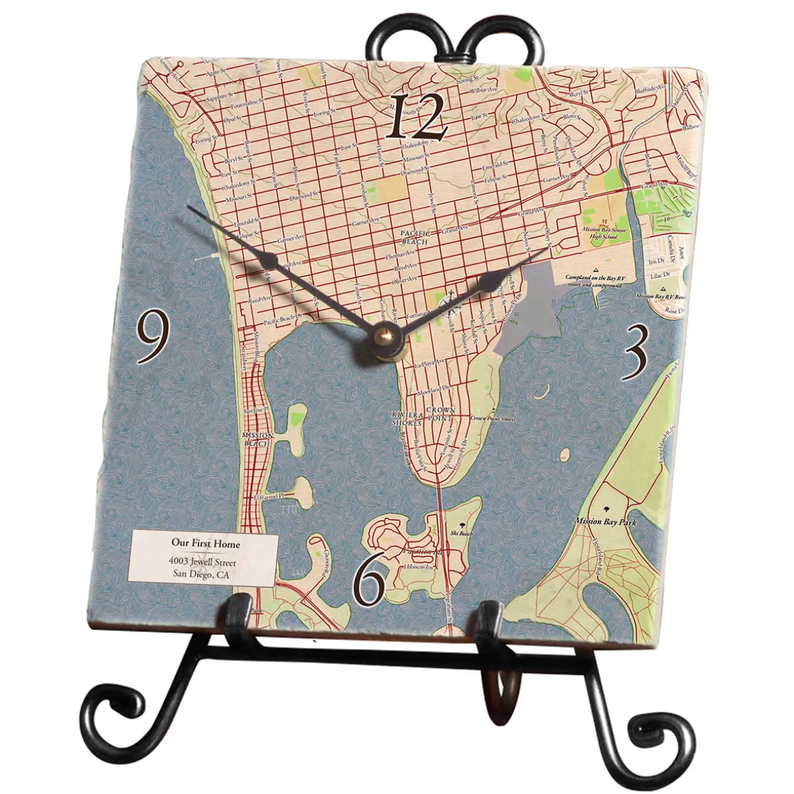 Personalized Marble Map Clock
