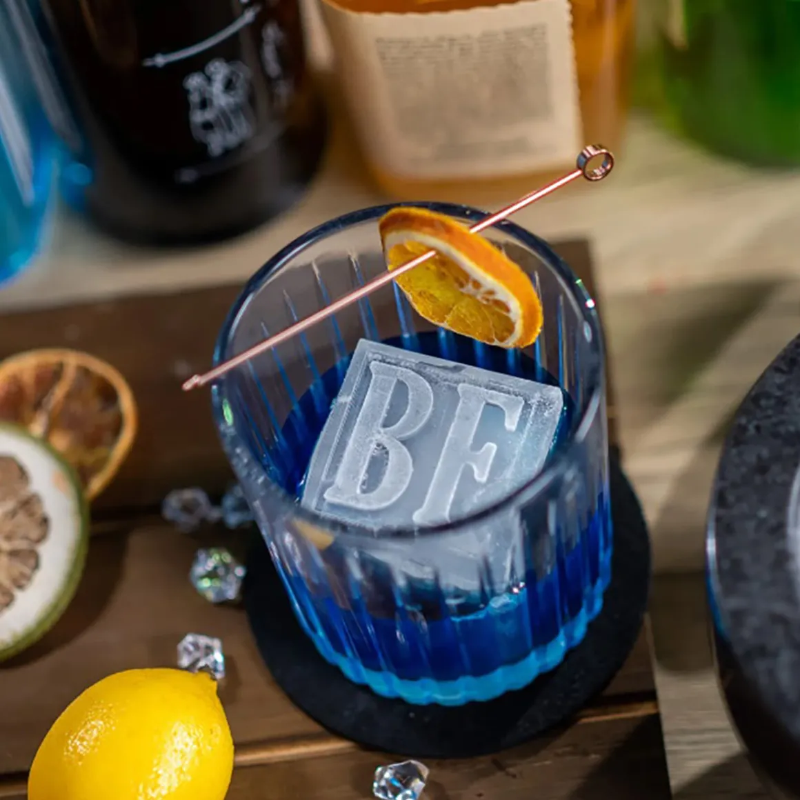 Personalized Whiskey Glasses and Ice Mold Gift Set