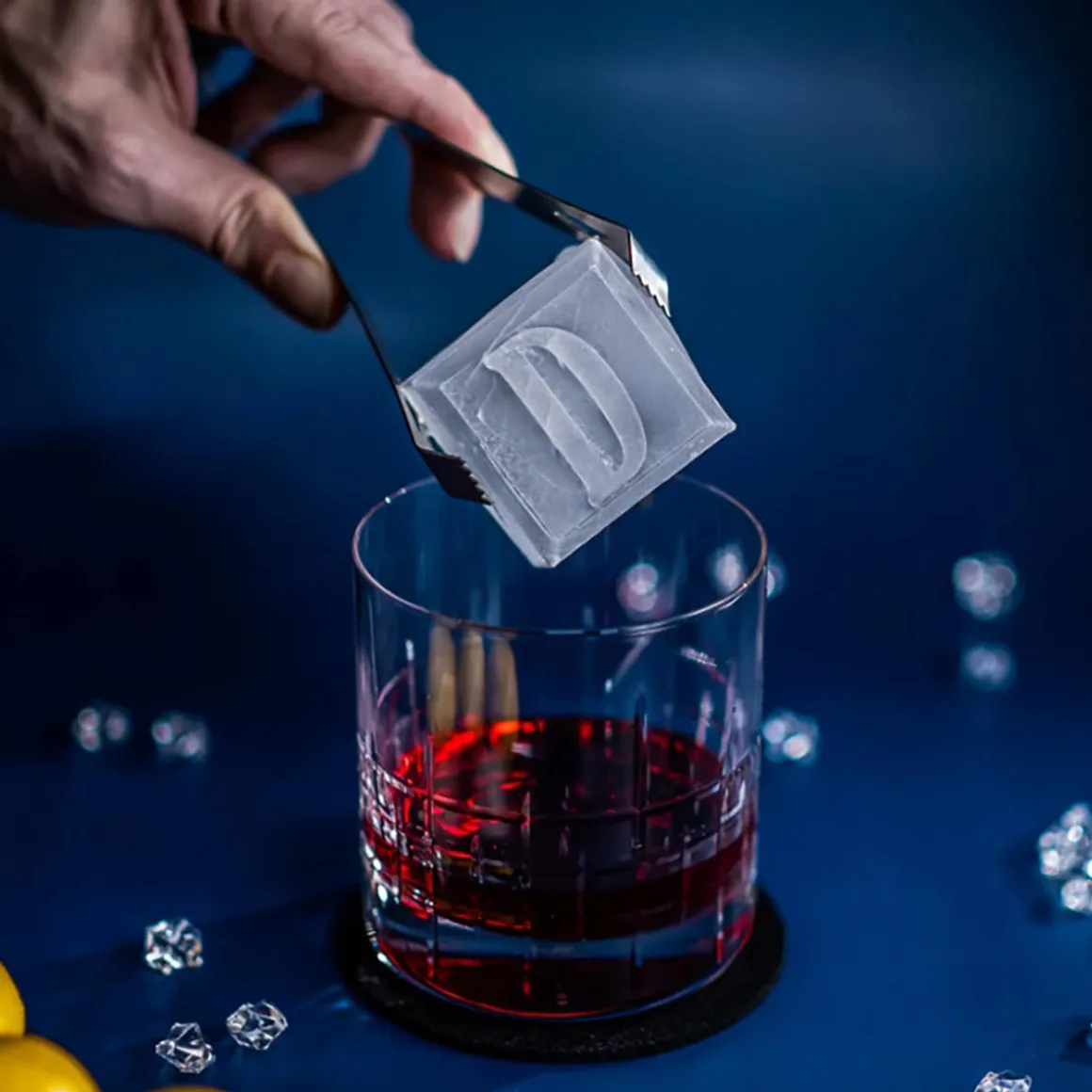 Personalized Whiskey Glasses and Ice Mold Gift Set