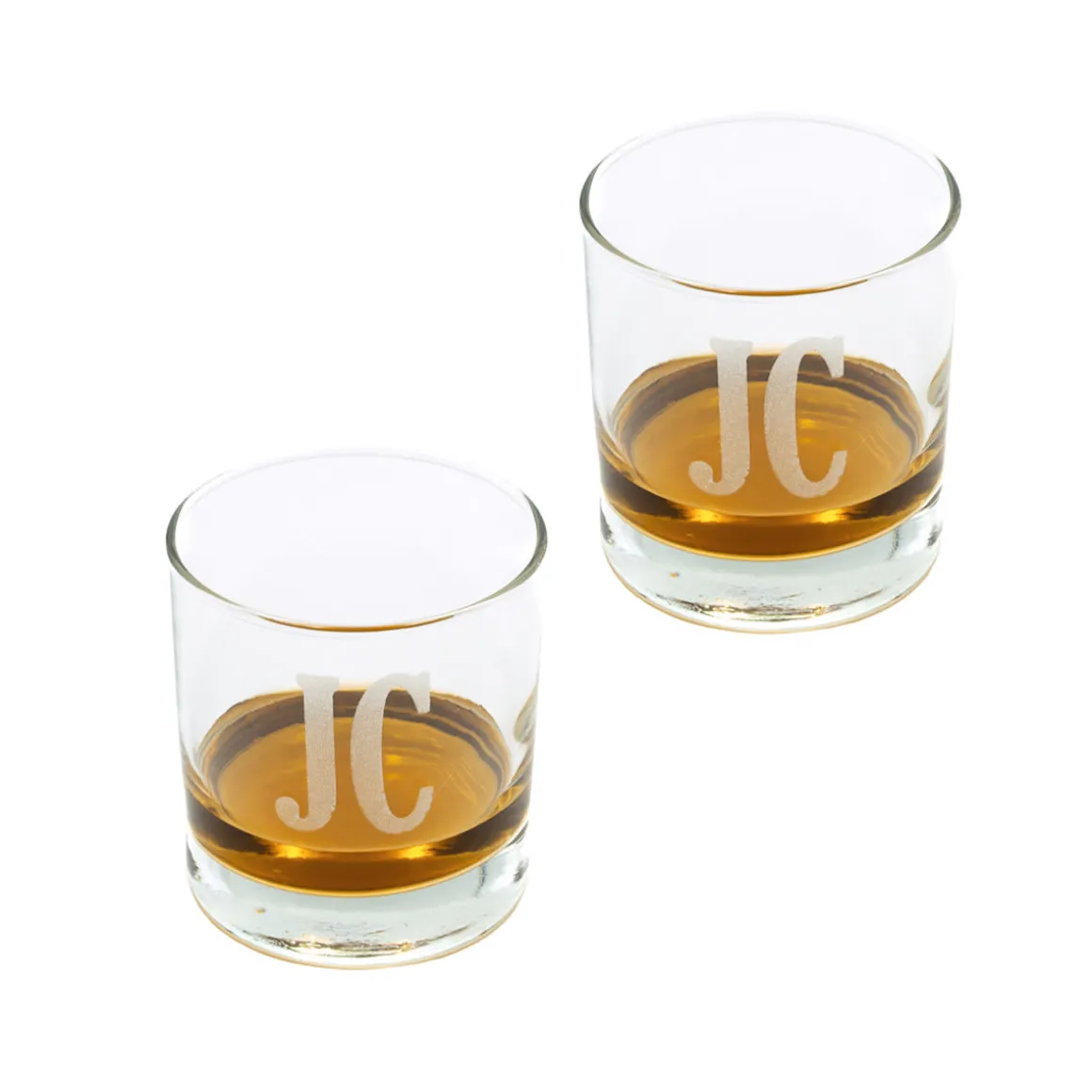 Personalized Whiskey Glasses and Bar Mat Gift Set