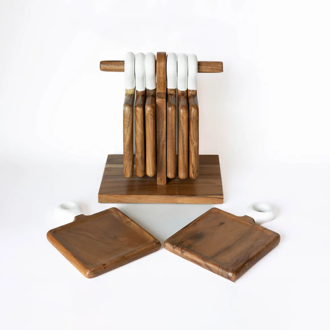 9-Piece Acacia Wood Charcuterie Board Set