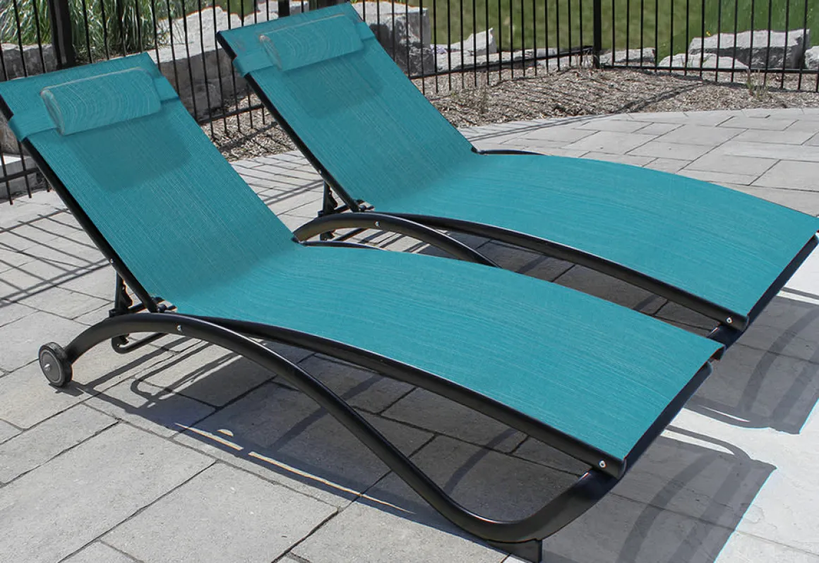 2-Piece Glendale Pool Lounger with Wheels
