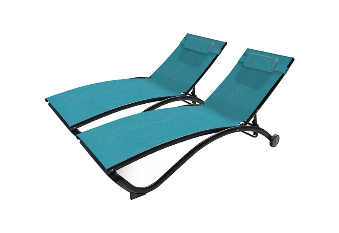 2-Piece Glendale Pool Lounger with Wheels