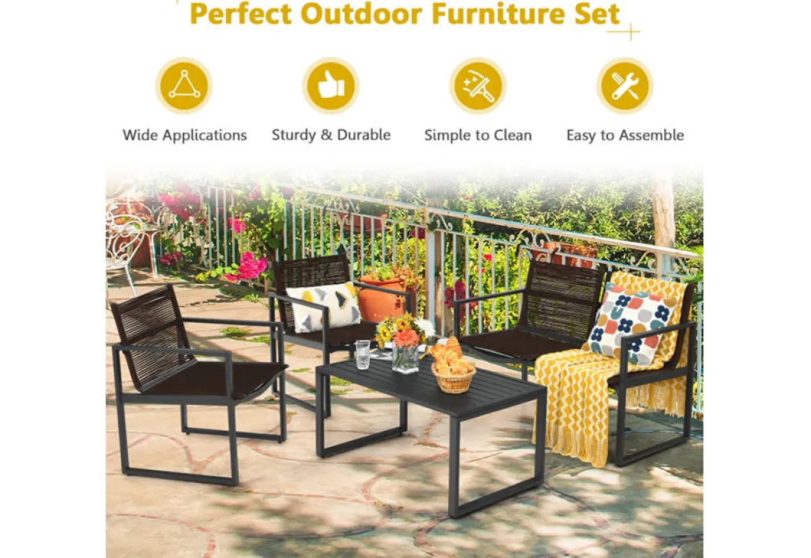 4-Piece Patio Set with Loveseat