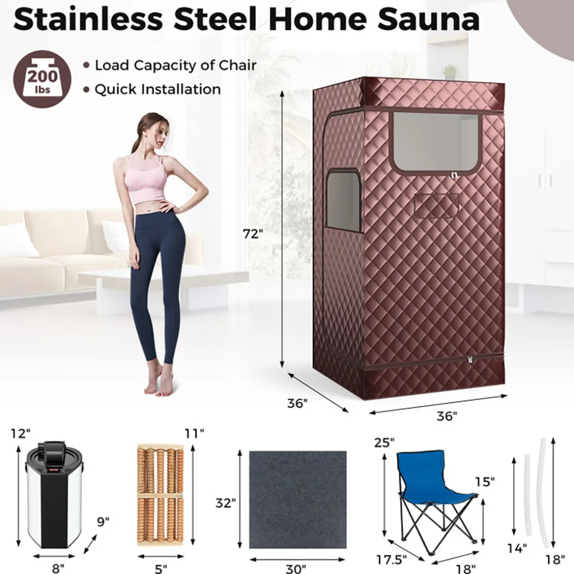 Portable Full Body Steam Sauna