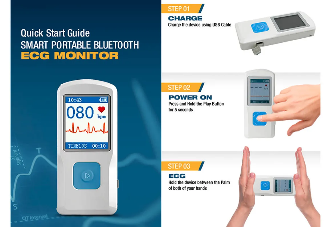 Portable Smart Bluetooth EKG Monitor
