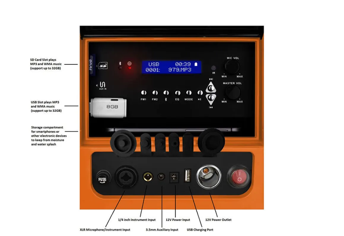 40-Qt. Rolling Cooler with Bluetooth Sound System