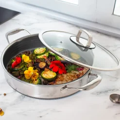 5-Quart Stainless Hybrid Nonstick Saute Pan with Lid