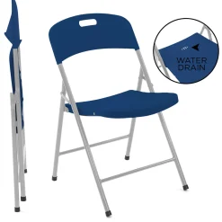 Rolling Table with 4 Folding Chairs Combo