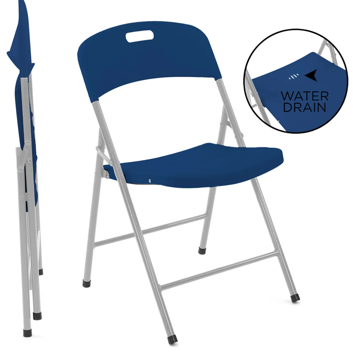 Rolling Table with 4 Folding Chairs Combo