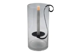 Rustic Hurricane with Flameless Wax Taper Candle