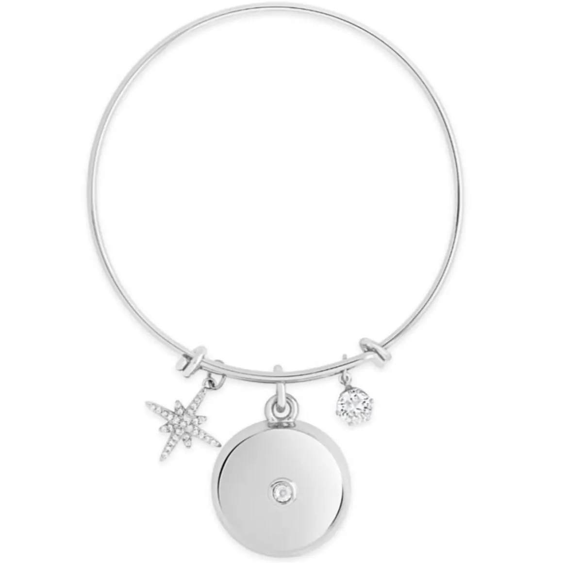 Safety Star Burst Charm Bracelet with Crystal Pendant