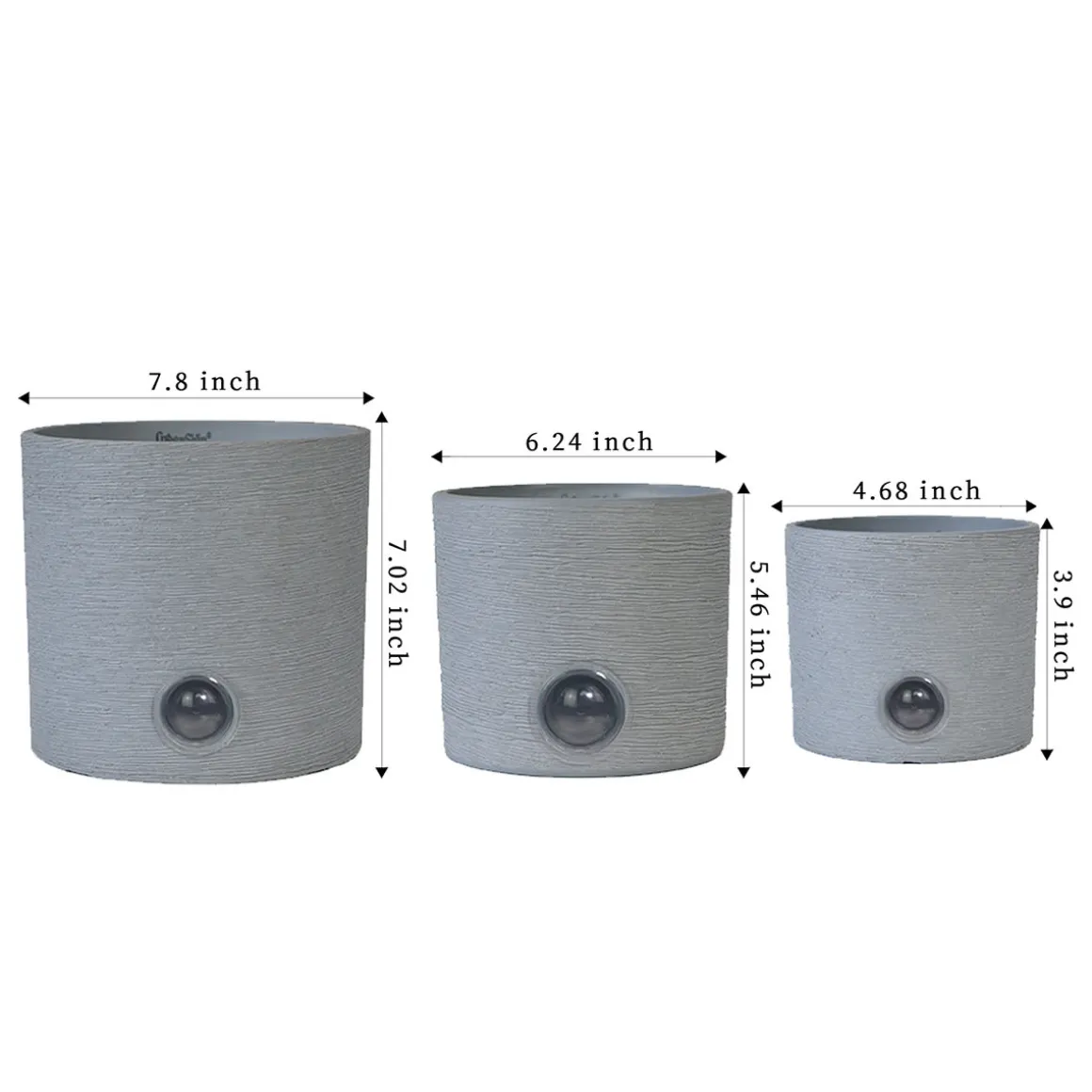 Self-Watering Cylinder Pot System for Indoor Plants (Set of 3)