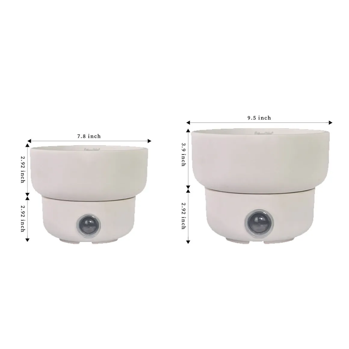 Self-Watering Low Bowl Pot System for Indoor Plants (Set of 2)