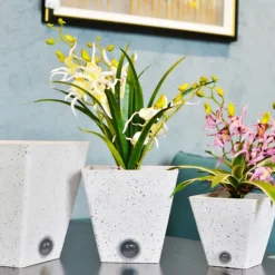 Self-Watering Tall Square Pot System for Indoor Plants (Set of 3)