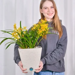 Self-Watering Tall Square Pot System for Indoor Plants (Set of 3)