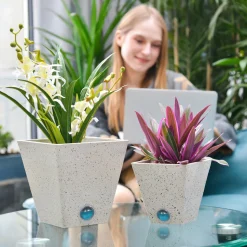 Self-Watering Tall Square Pot System for Indoor Plants (Set of 3)