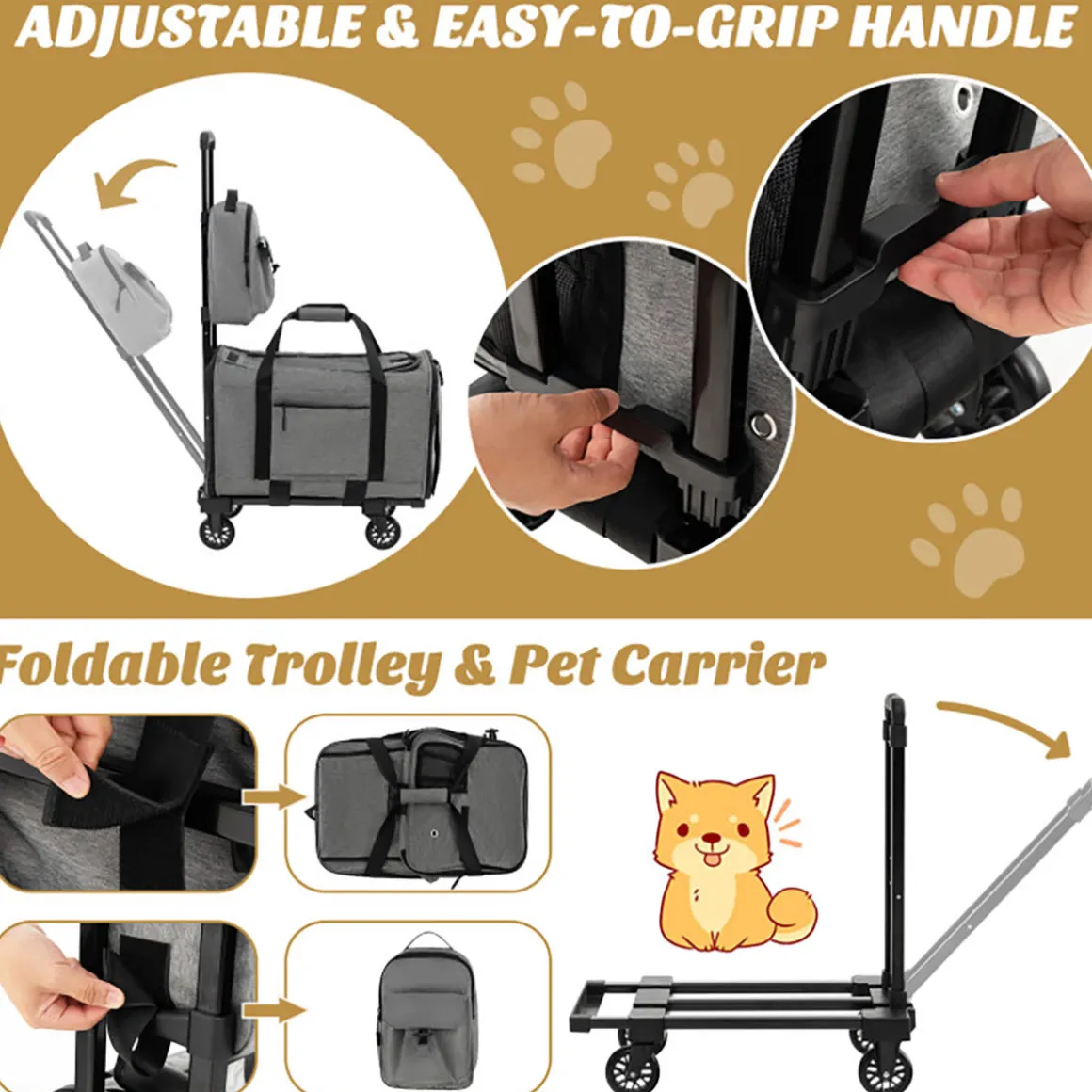 Soft Rolling Pet Carrier