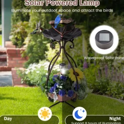 Solar Bird Bath Feeder and Planter