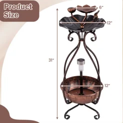 Solar Bird Bath Feeder and Planter