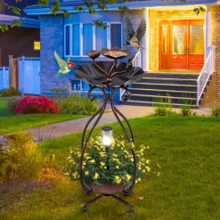 Solar Bird Bath Feeder and Planter