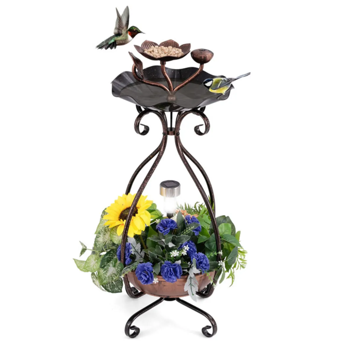 Solar Bird Bath Feeder and Planter