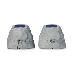 Solar Powered Bluetooth Rock Speakers with Multilink (Set of 2)