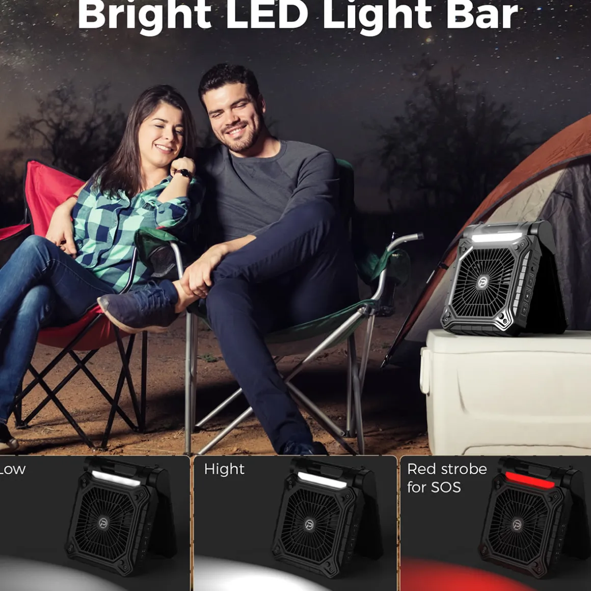 Solar Powered Fan with LED Lights