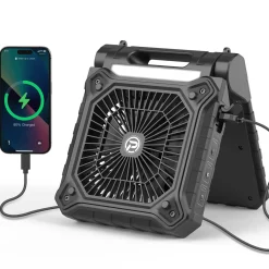 Solar Powered Fan with LED Lights