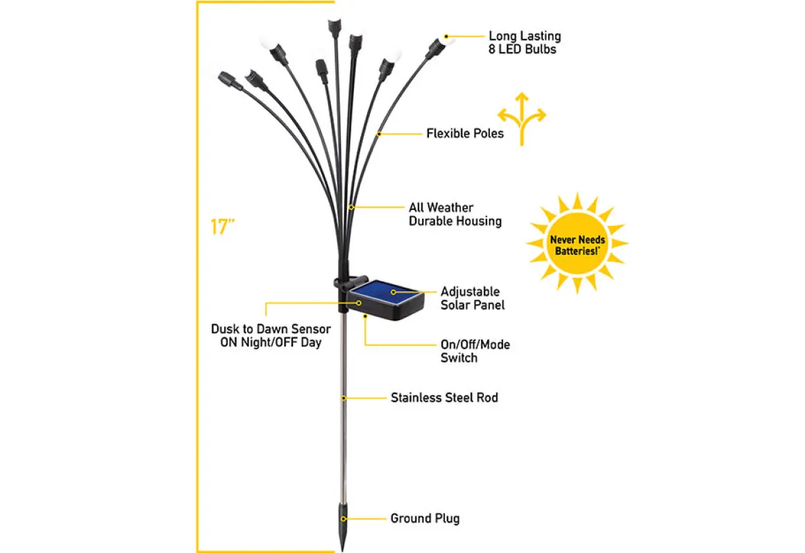 Solar Powered Firefly Garden Lights (Set of 2)