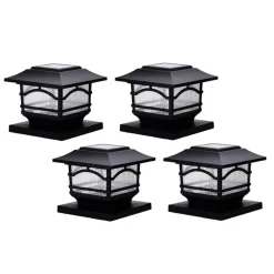Solar Powered Post Lights (Set of 4)