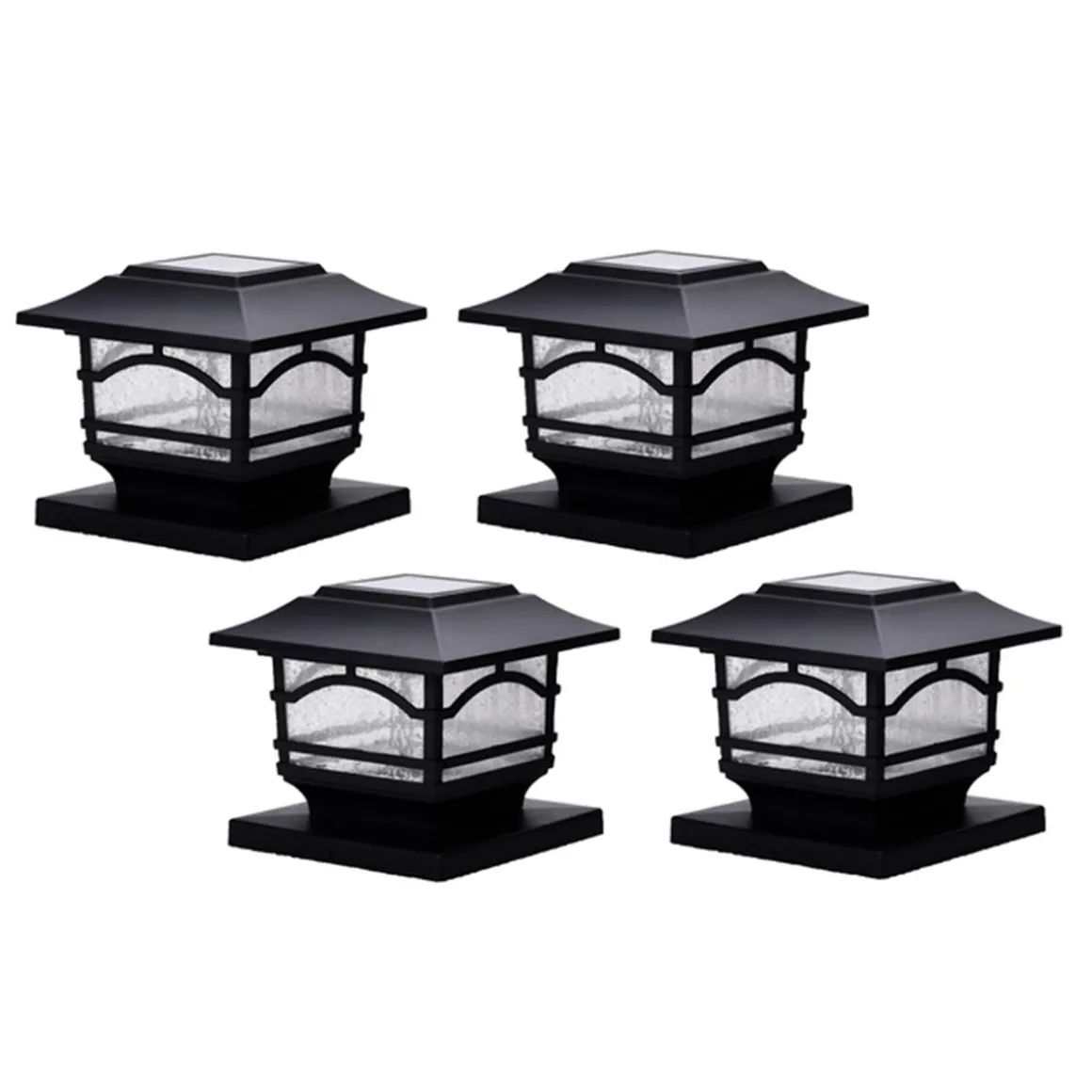 Solar Powered Post Lights (Set of 4)