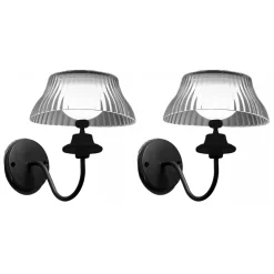Solar-Powered LED Scallop Lamp Lights (Set of 2)