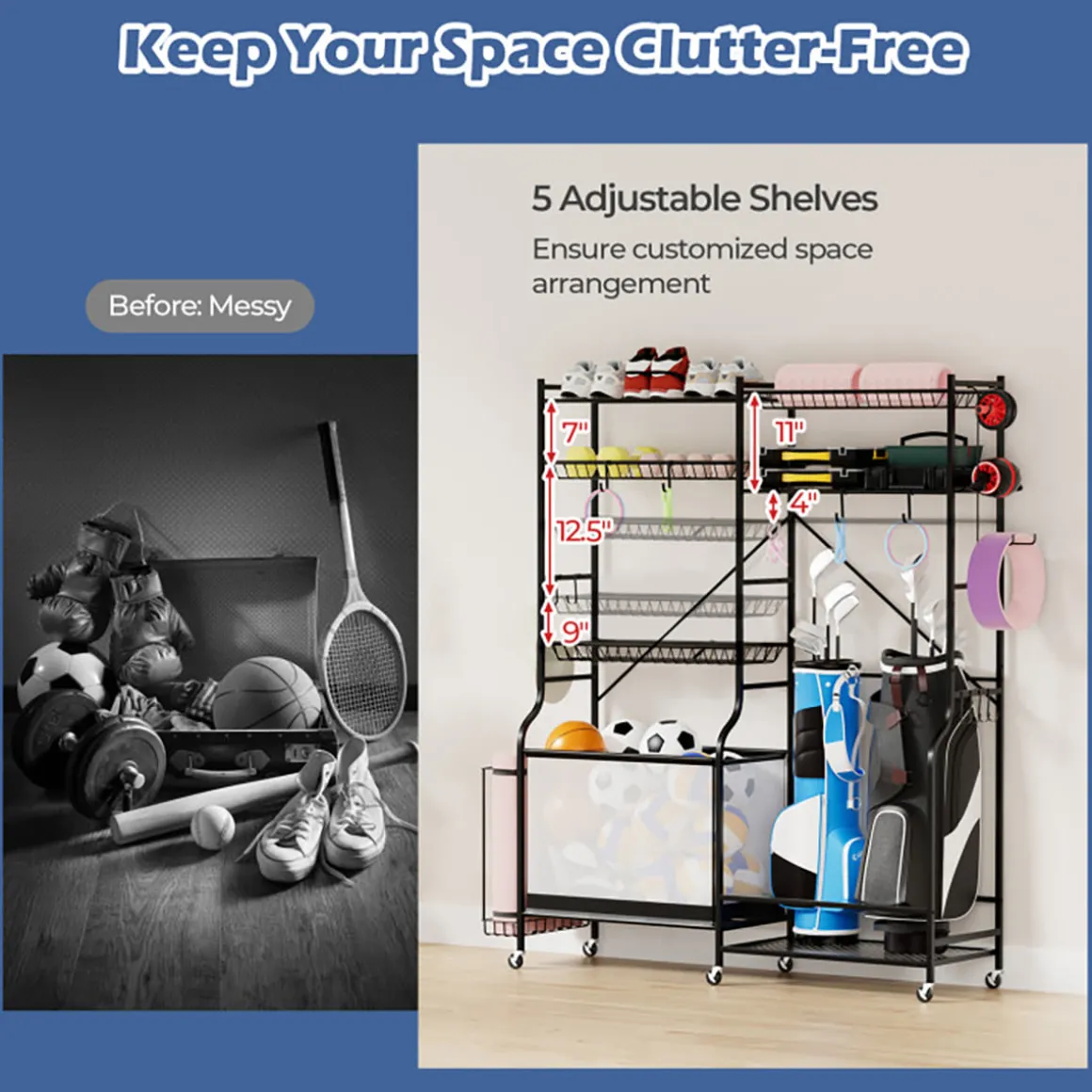 Sports Equipment Garage Organizer