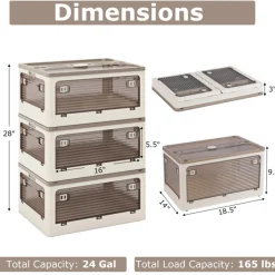 Stackable Storage Bins with Lids (Set of 3)