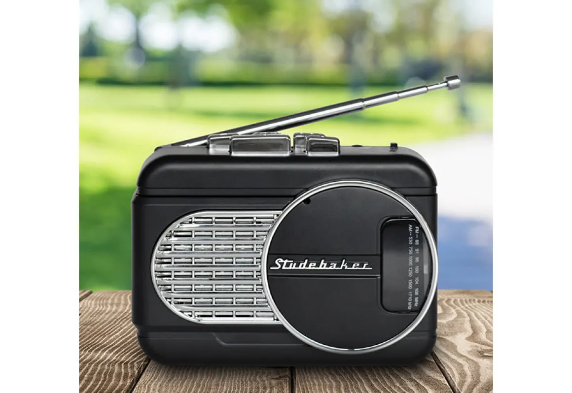 Studebaker Personal Cassette Player with Built-in Speaker