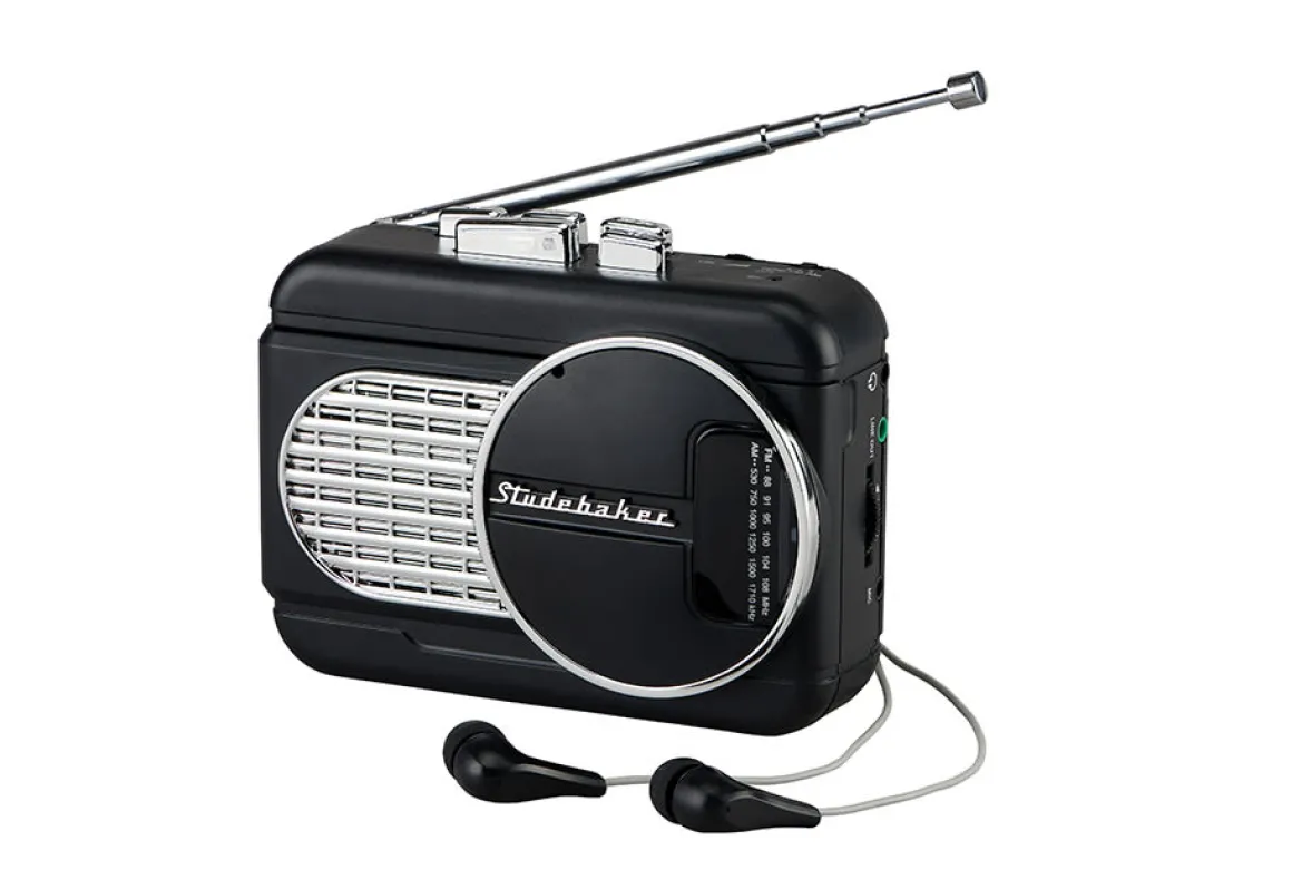 Studebaker Personal Cassette Player with Built-in Speaker