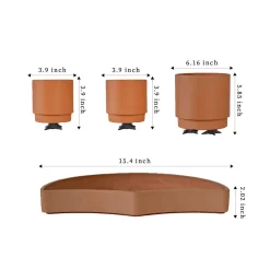 Tabletop Self-Watering Pot System for Indoor Plants (Set of 3)