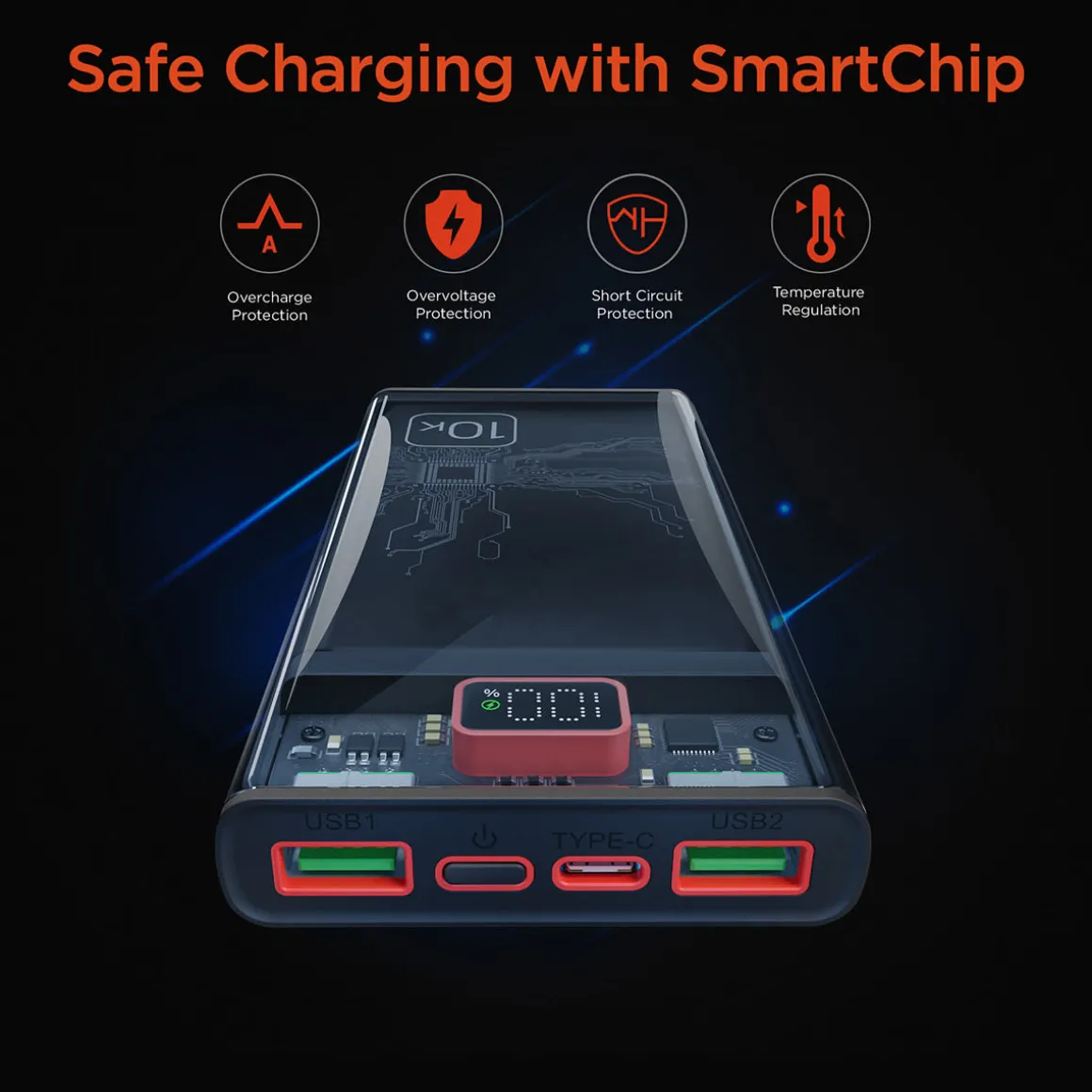 Transparent Fast Charge Power Bank