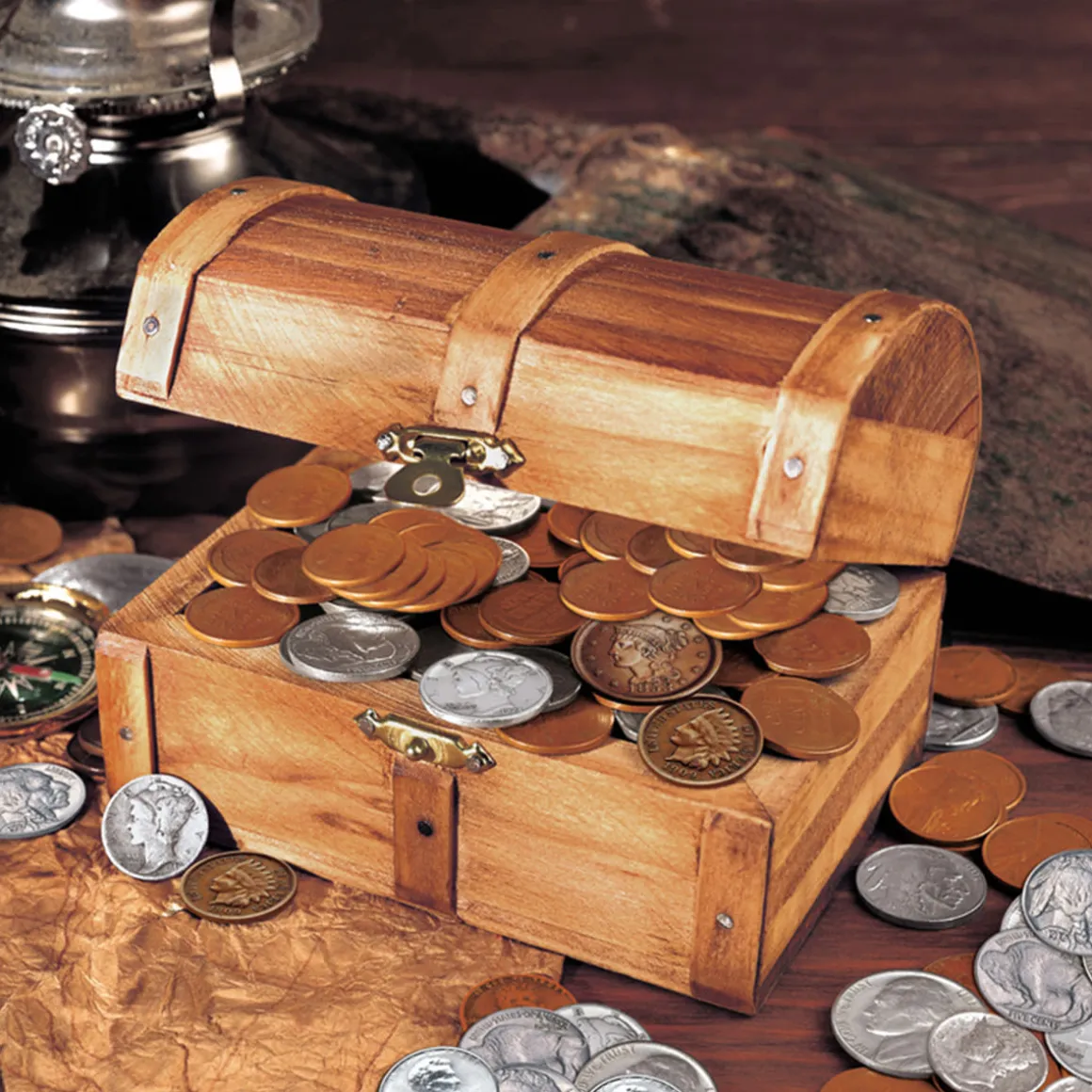 Treasure Chest of 51 Historic Coins