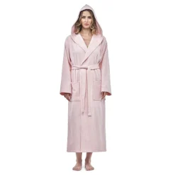 Turkish Cotton Mid-Calf Length Hooded Bathrobe