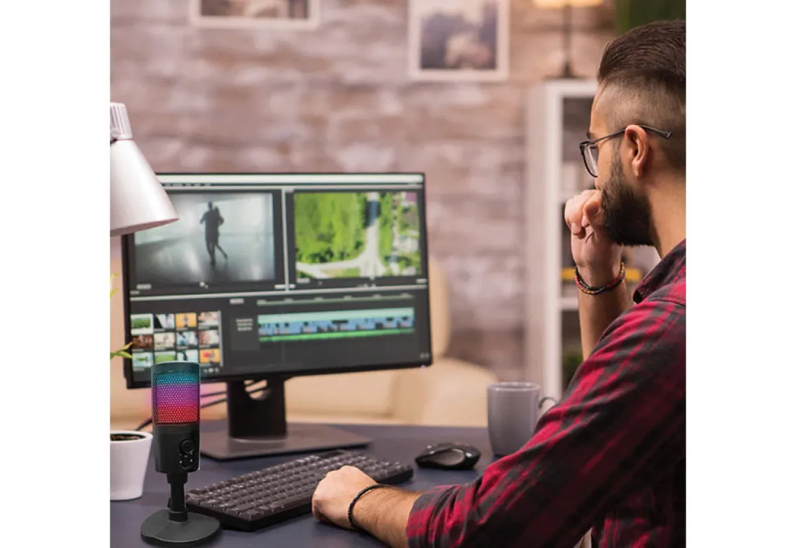USB Gaming and Streaming Microphone with RGB Lighting