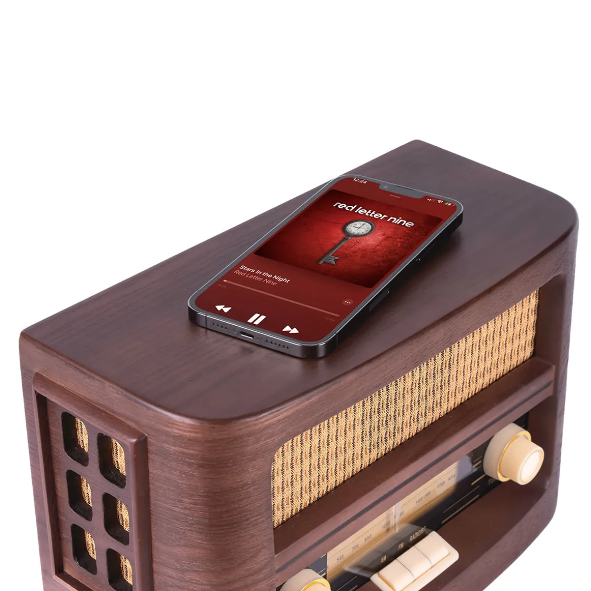 Vintage Bluetooth Radio and Wireless Charger