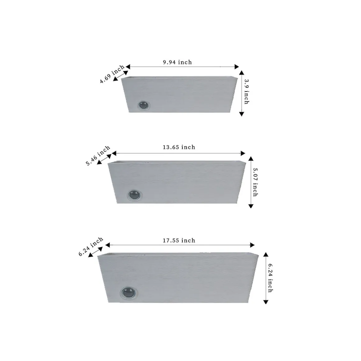 Wall Hanging Self-Watering Pot System for Indoor Plants (Set of 3)