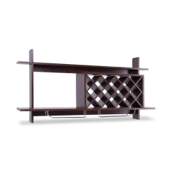 Wall Mount Wine Rack Organizer with Glass Holder