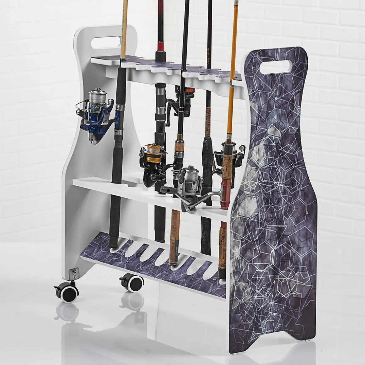 Waterproof Rolling 16 Fishing Rod Rack