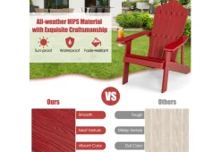 Weather Resistant Outdoor Adirondack Chair with Cup Holder